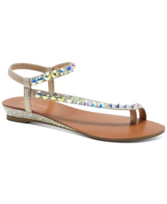 Thalia Sodi Women's Izabel Embellished Wedge Sandals, Created for Macy ...