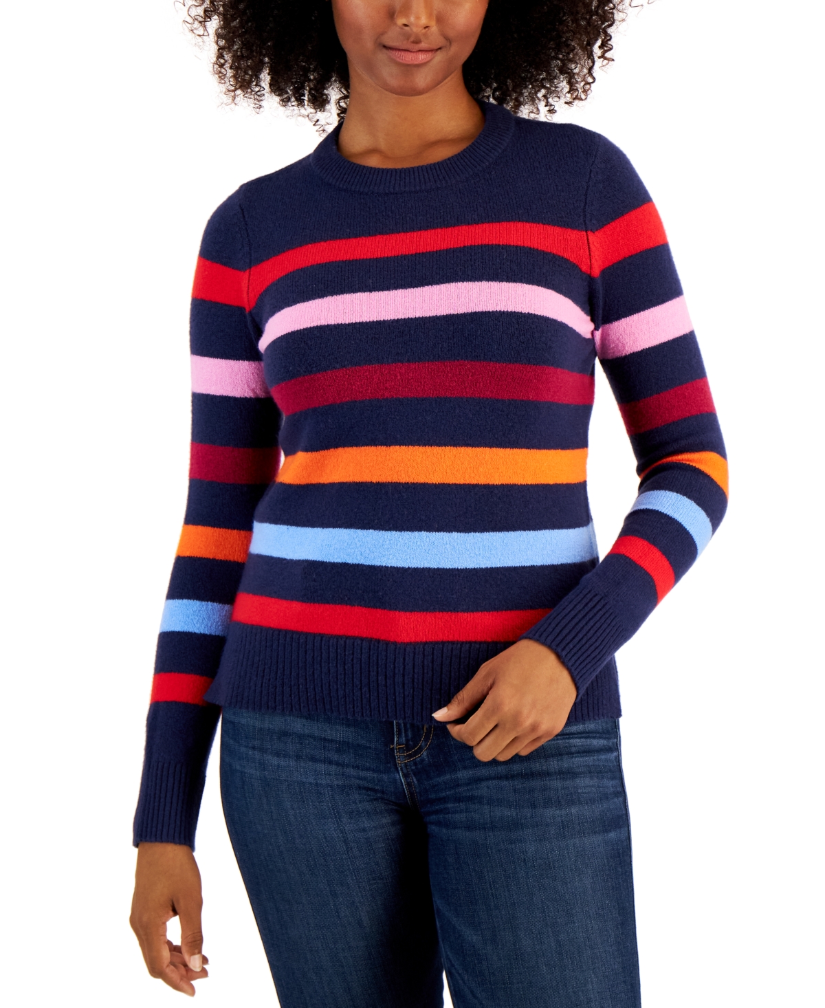 Charter Club Women's Bold Striped Sweater, Created for Macy's