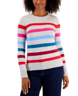 Charter Club - Petite Multi-Bold-Striped Sweater