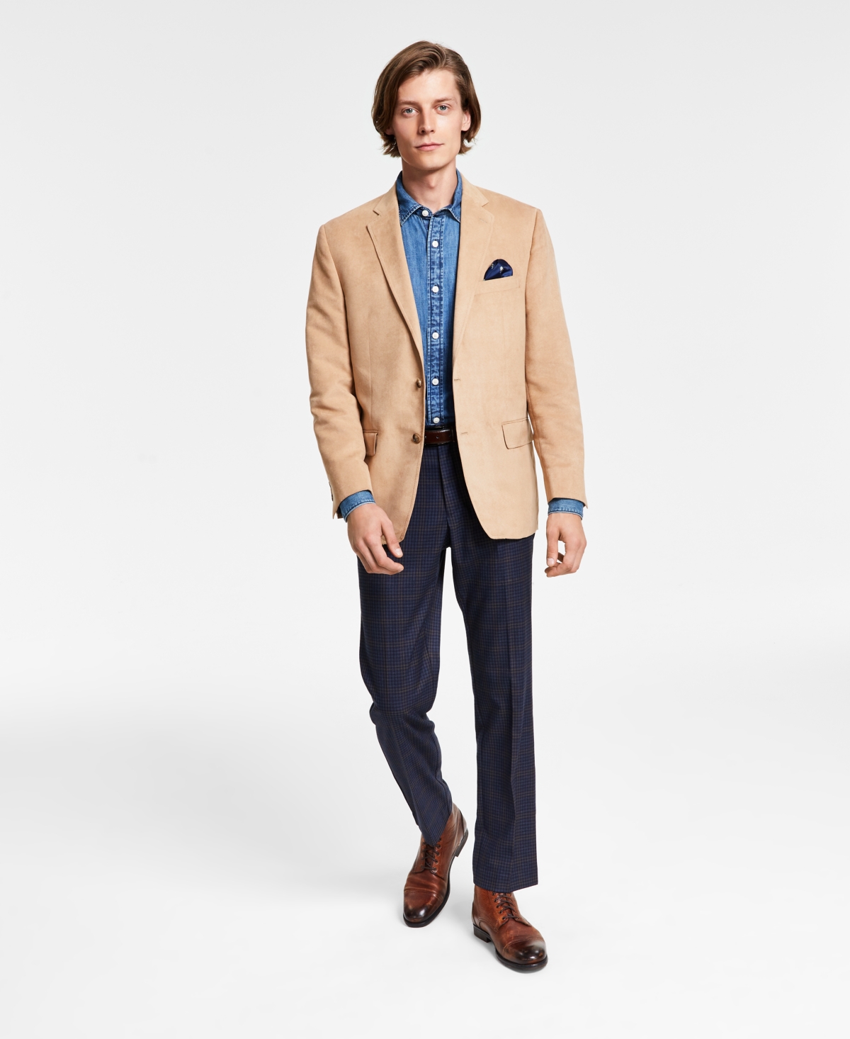 Ralph lauren faux suede sport coat top