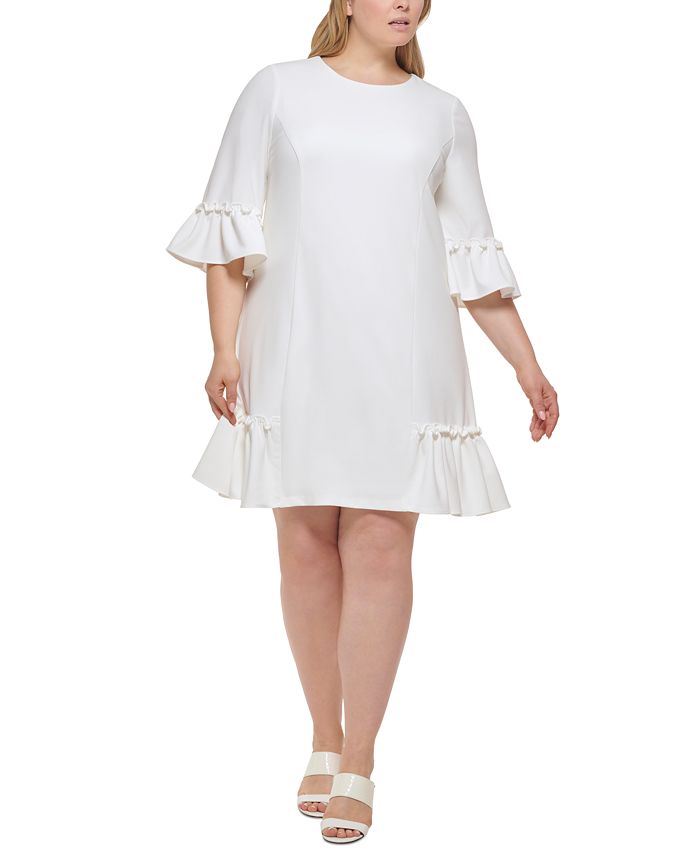 Calvin Klein Plus Size Ruffled Sheath Dress & Reviews - Dresses - Plus  Sizes - Macy's