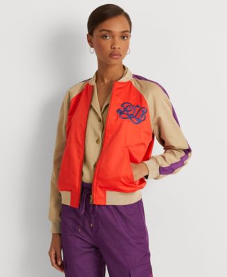 Lauren Ralph Lauren Embroidered Satin Bomber Jacket Macy s