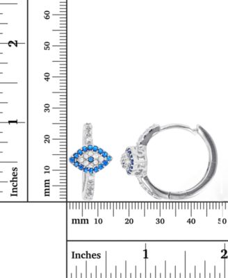 Lab-Created Blue Spinel (1/3 ct. t.w.) & Cubic Zirconia Hoop Earrings