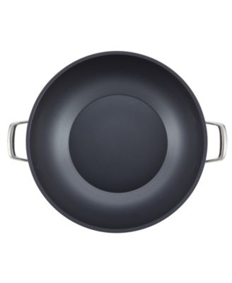 Accolade Forged Hard-Anodized Nonstick Wok with Lid, 13.5-Inch, Moonstone