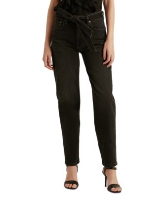 Lauren Ralph Lauren - Belted High-Rise Round Tapered Jeans
