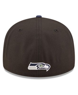 Men's Black and Navy Seattle Seahawks 2022 NFL Draft Low Profile 59FIFTY Fitted Hat