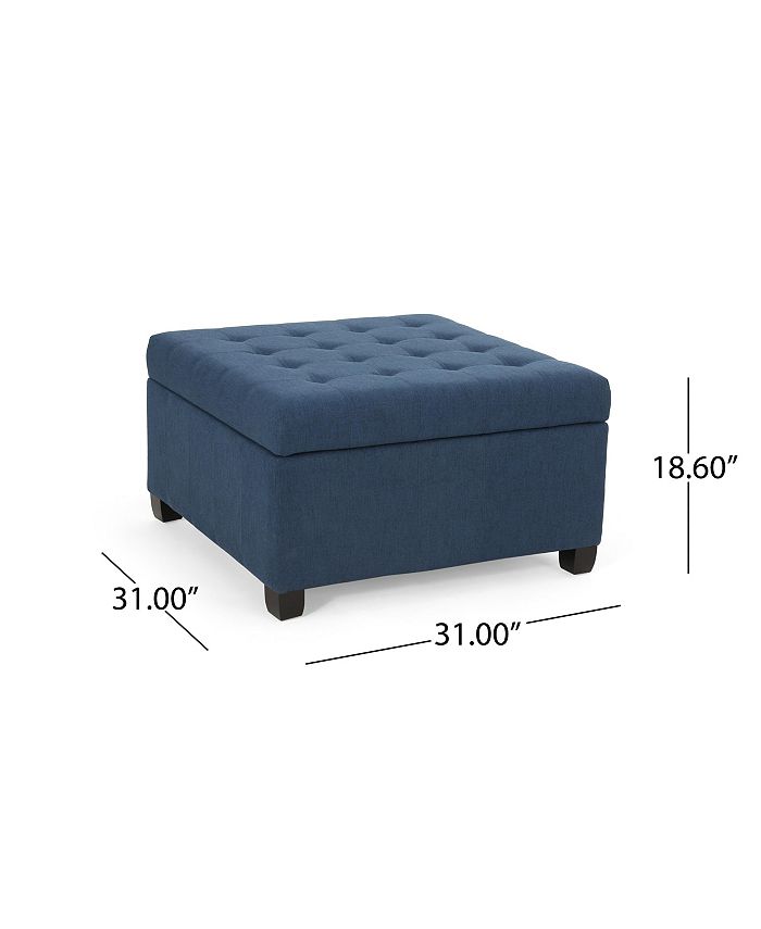 Noble House Isabella Contemporary Tufted Storage Ottoman - Macy's