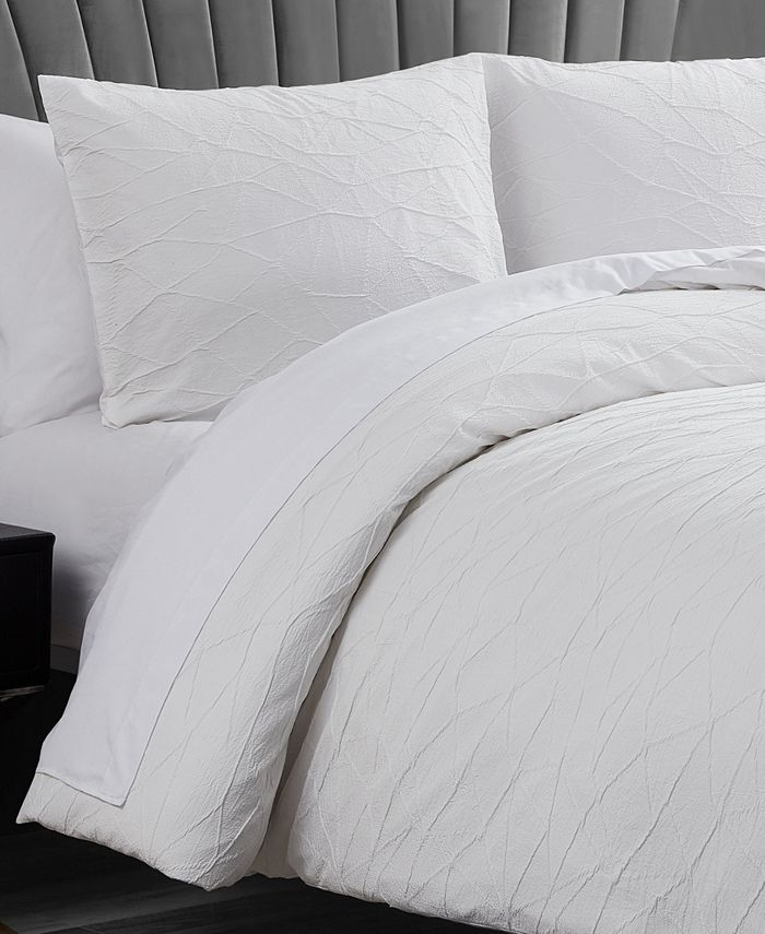 Vera Wang 3 Piece Abstract Crinkle Duvet Cover Set, King Macy's