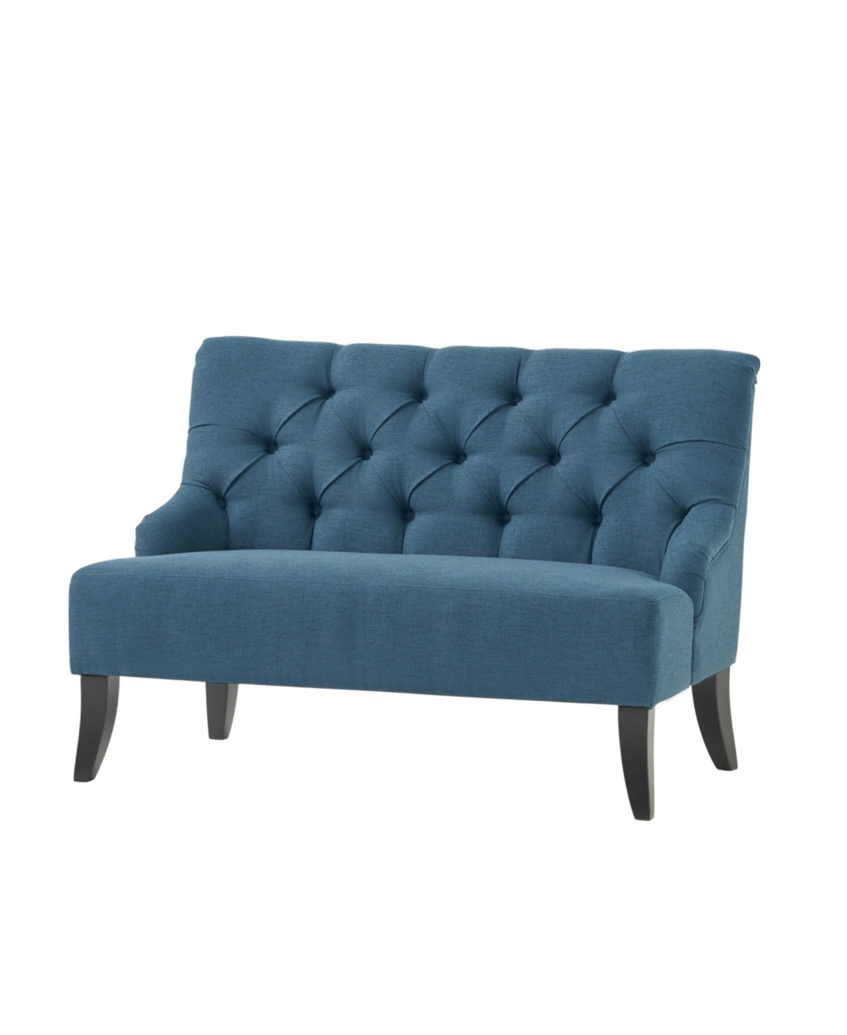 Noble House Nicole Contemporary Tufted Settee In Dark Blue