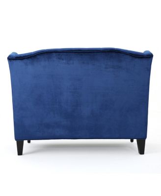 Leora Modern Glam Tufted Wingback Loveseat