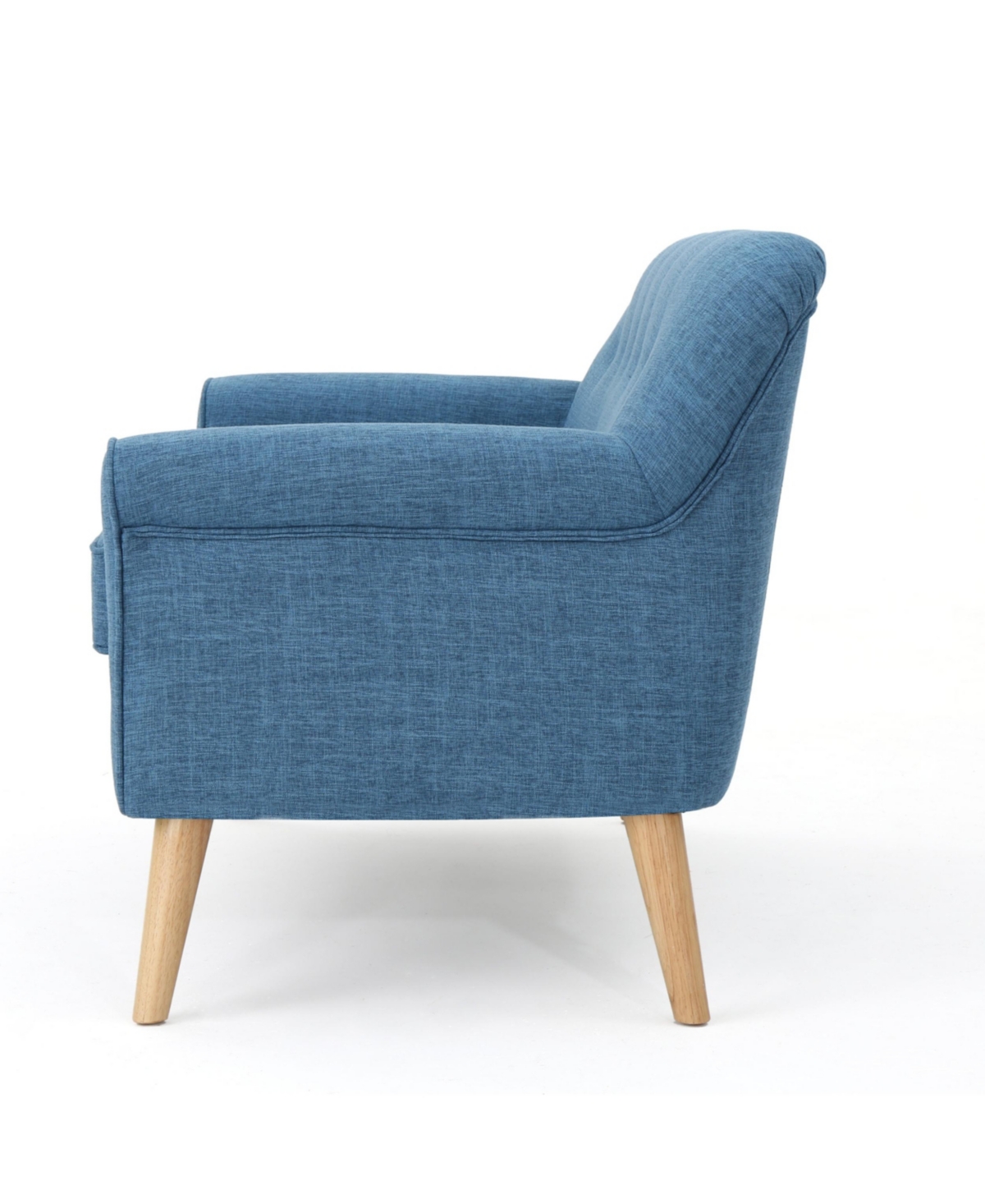 Noble House Mariah Mid Century Modern Loveseat In Muted Blue