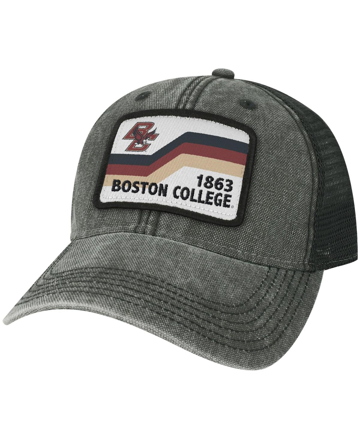 Shop Legacy Athletic Men's Black Boston College Eagles Sun & Bars Dashboard Trucker Snapback Hat