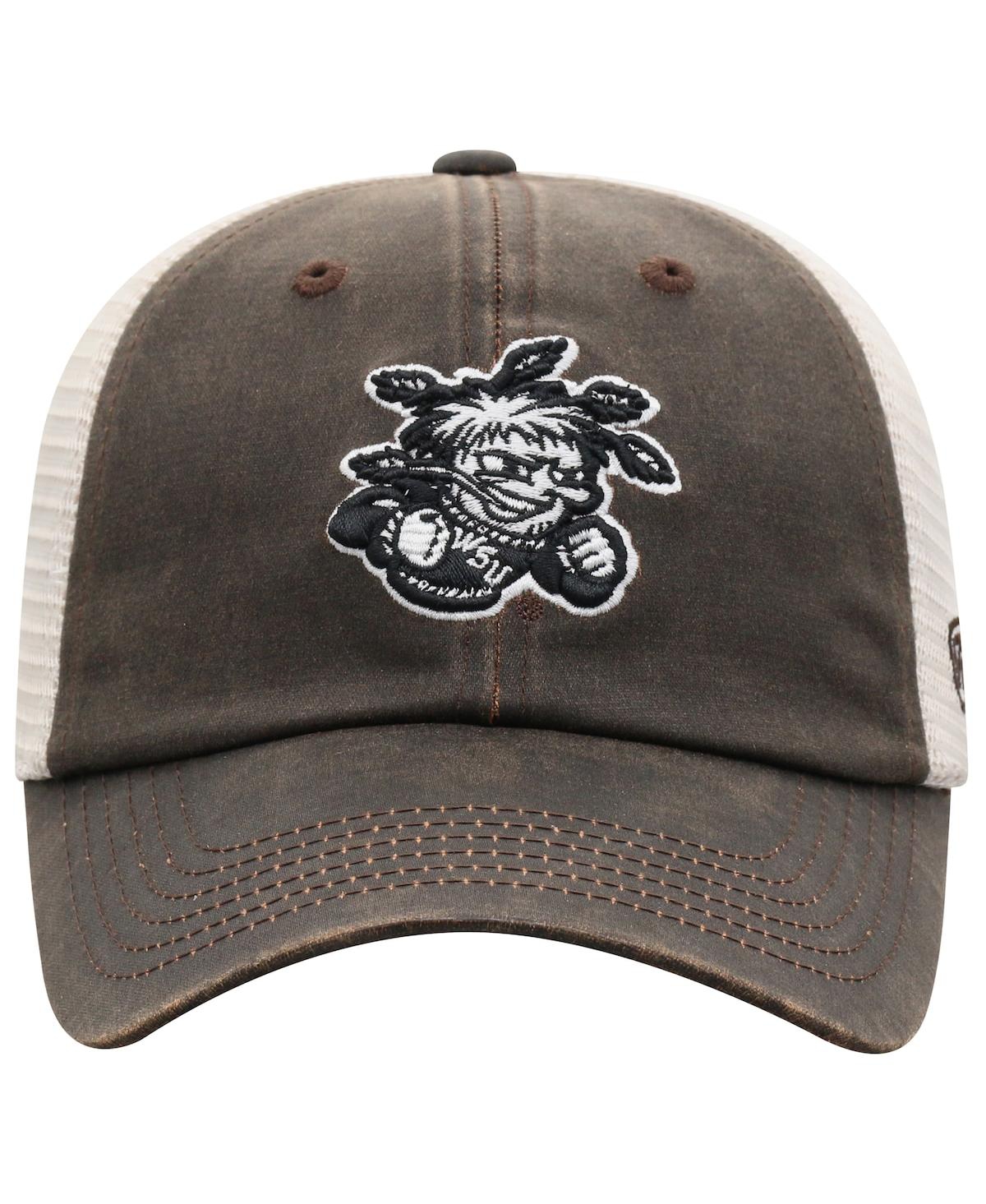 Shop Top Of The World Men's  Brown Wichita State Shockers Scat Mesh Trucker Snapback Hat