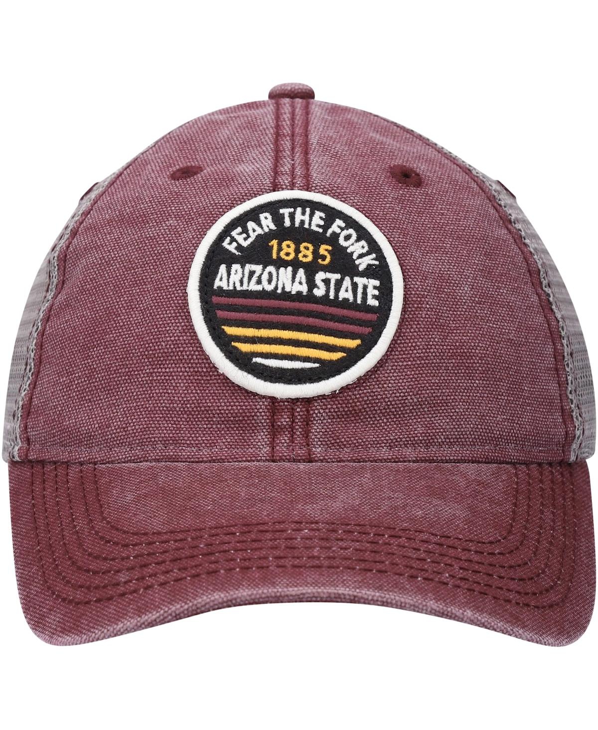 Shop Legacy Athletic Men's Maroon Arizona State Sun Devils Sunset Dashboard Trucker Snapback Hat