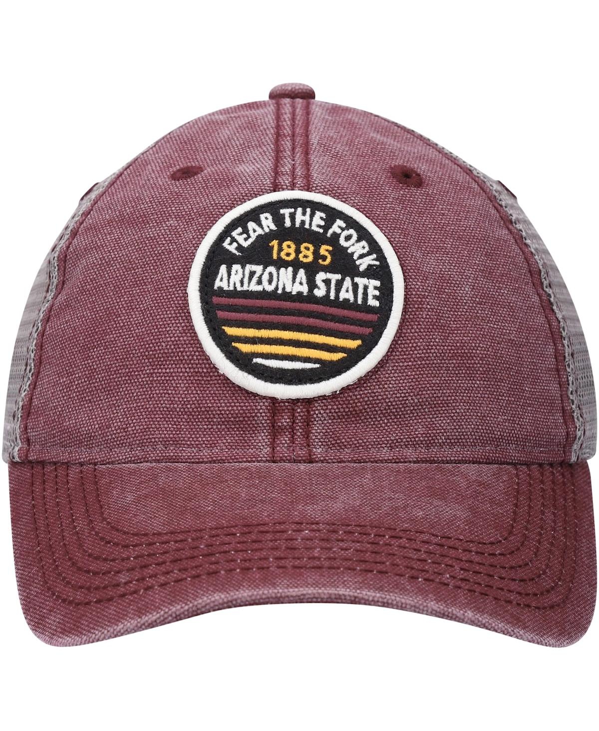 LEGACY ATHLETIC MEN'S MAROON ARIZONA STATE SUN DEVILS SUNSET DASHBOARD TRUCKER SNAPBACK HAT 