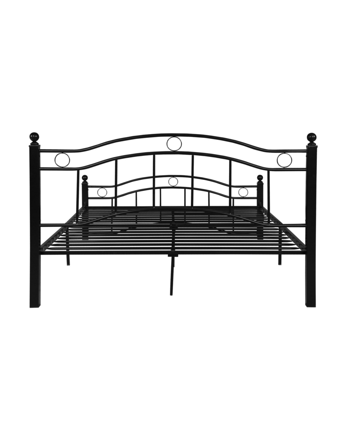 Noble House Bouvardia Contemporary Iron Bed Frame, King In Black