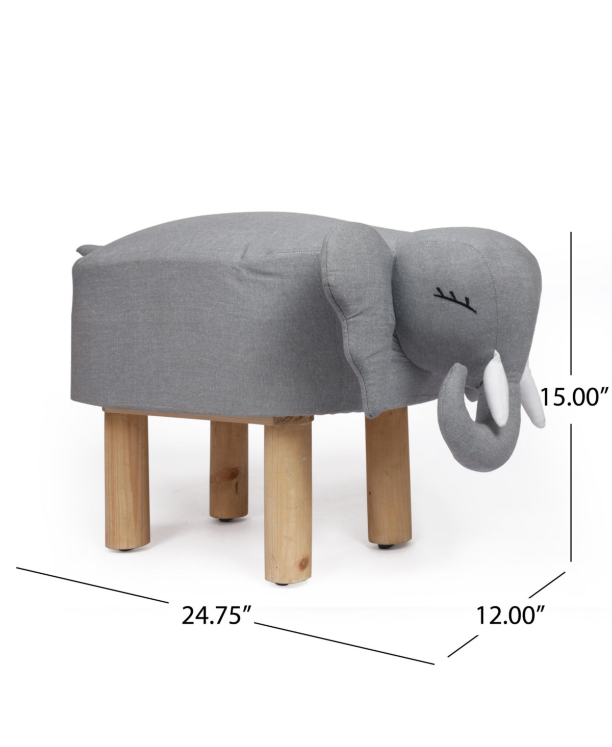 NOBLE HOUSE GOSHEN CONTEMPORARY KIDS ELEPHANT OTTOMAN