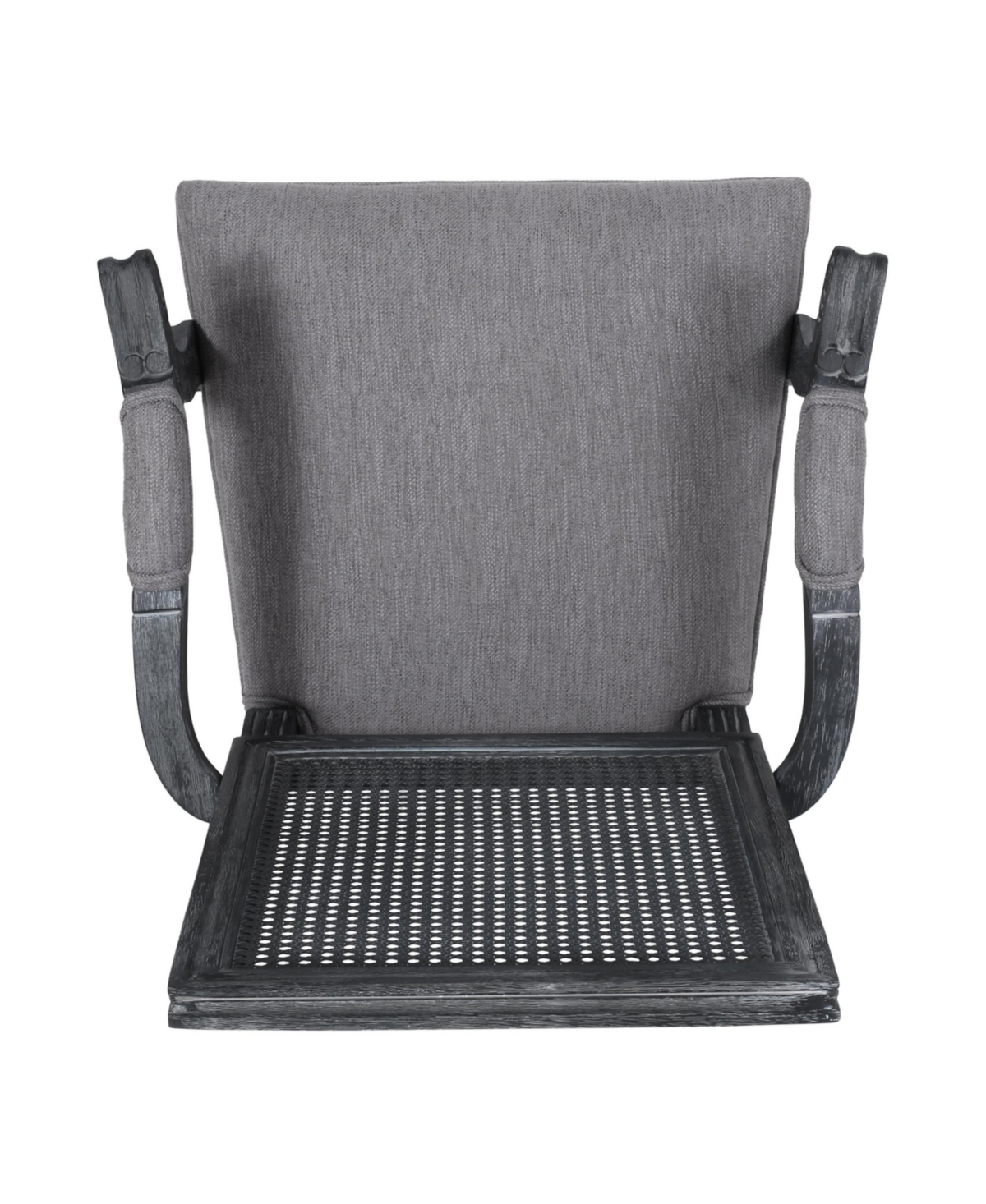 Noble House Maria French Country Wood And Cane Upholstered Dining Chair Set, 2 Piece In Gray
