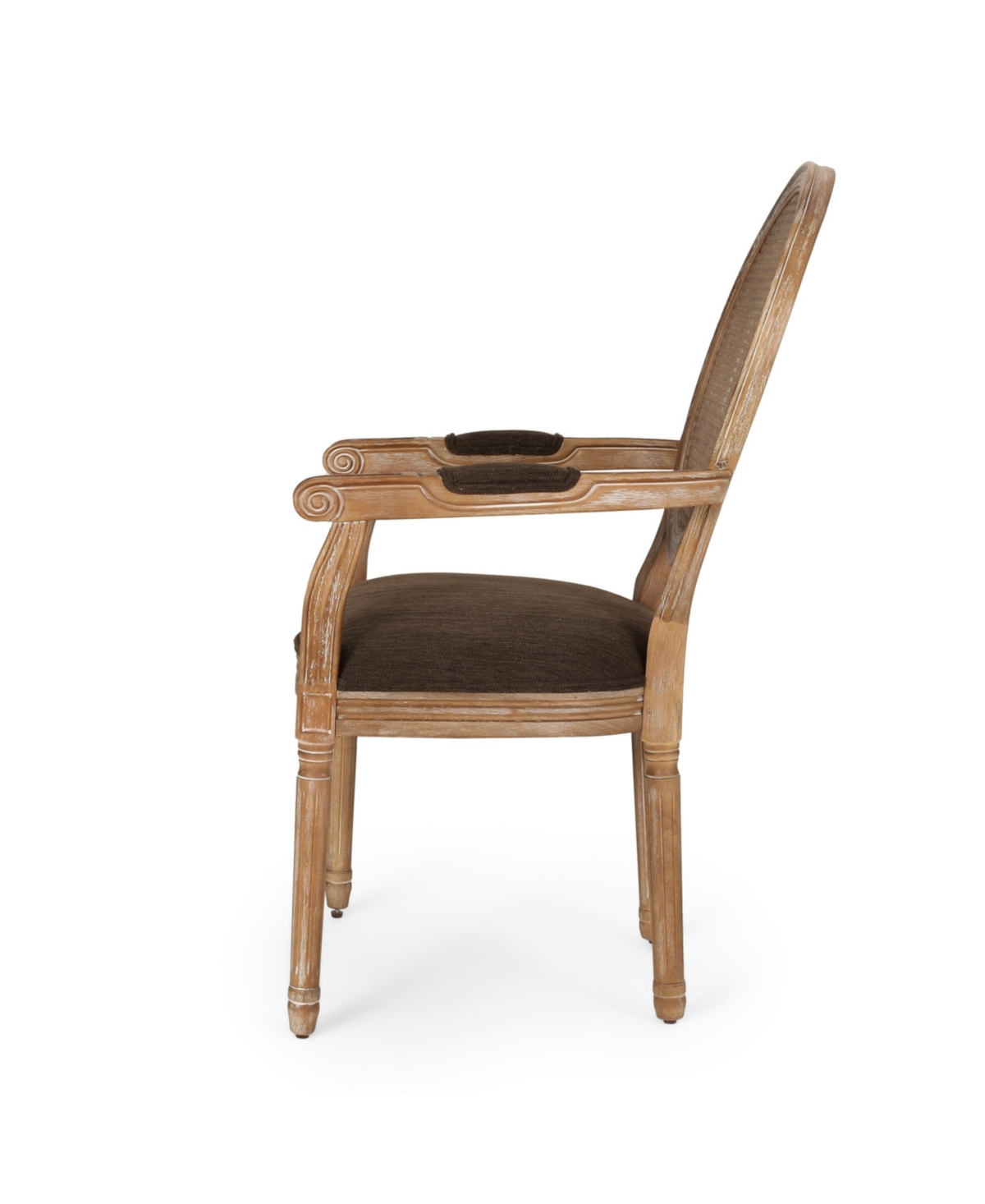 Noble House Judith French Country Wood And Cane Upholstered Dining Chair Set, 2 Piece In Brown