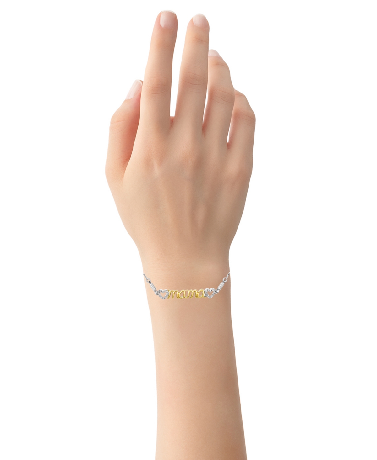 Diamond Heart Mama Bolo Bracelet (1/6 ct. t.w.) - Sterling Silver  Gold-Plated