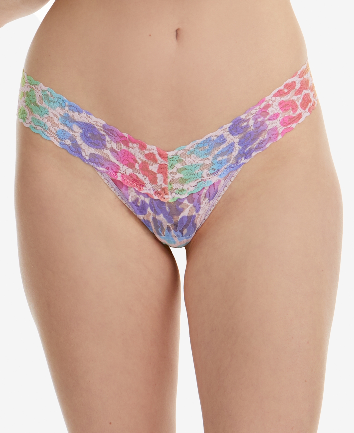 Women's One Size Printed Low Rise Thong Underwear PR4911905 - Pride Leopard