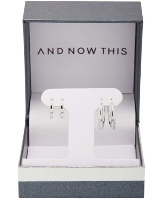 Women's Crystal Hoop Earrings Set, 4 Pieces