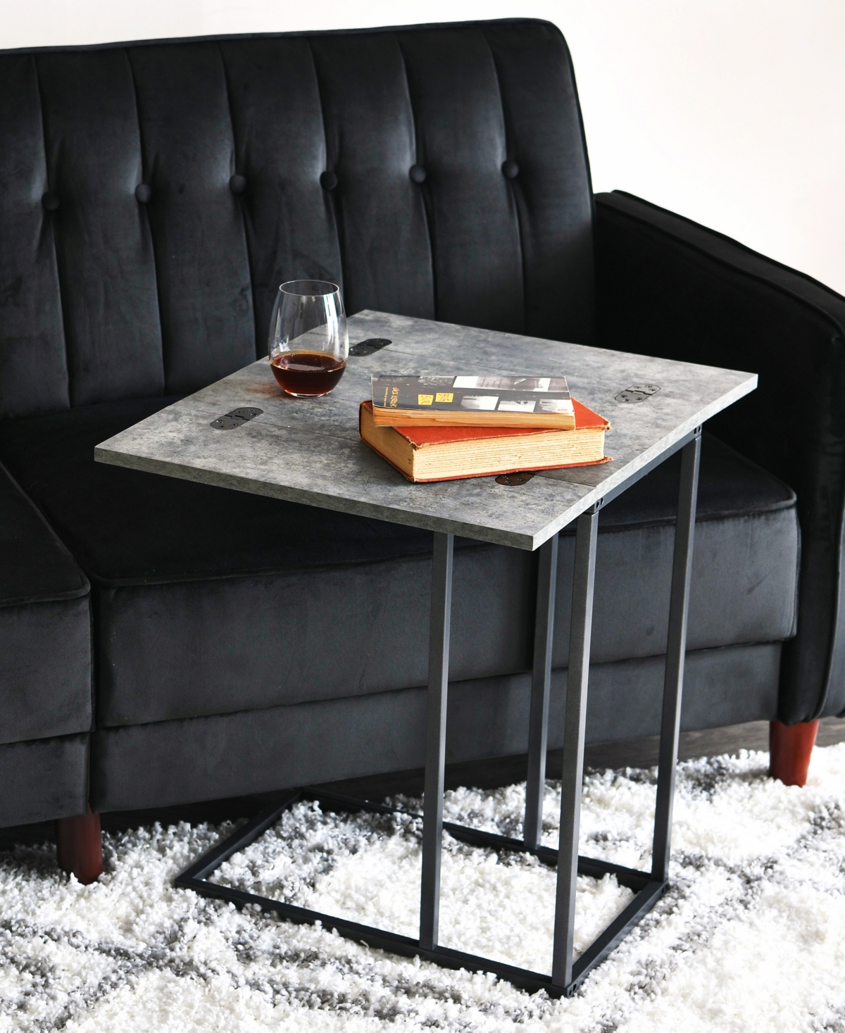 Household Essentials C Table With Fold Out Sides In Slate