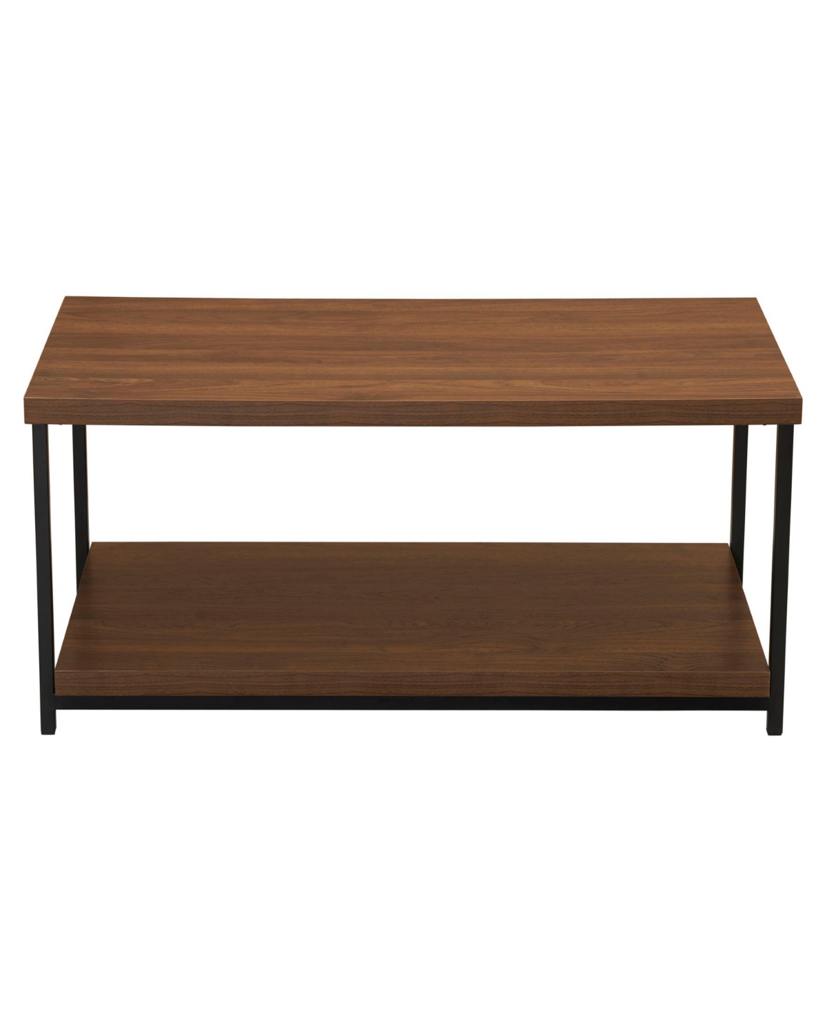 Shop Household Essentials Wide Coffee Table With Storage Shelf In Brown