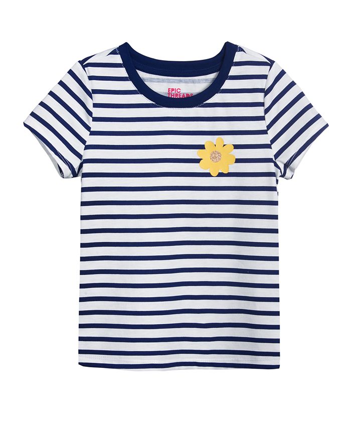 Epic Threads Toddler Girls Short Sleeves Striped Graphic T-shirt - Macy's