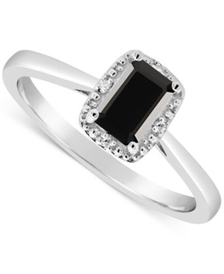 Labradorite & Diamond Accent Ring in Sterling Silver (Also in Onyx & Turquoise)