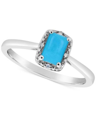 Labradorite & Diamond Accent Ring in Sterling Silver (Also in Onyx & Turquoise)