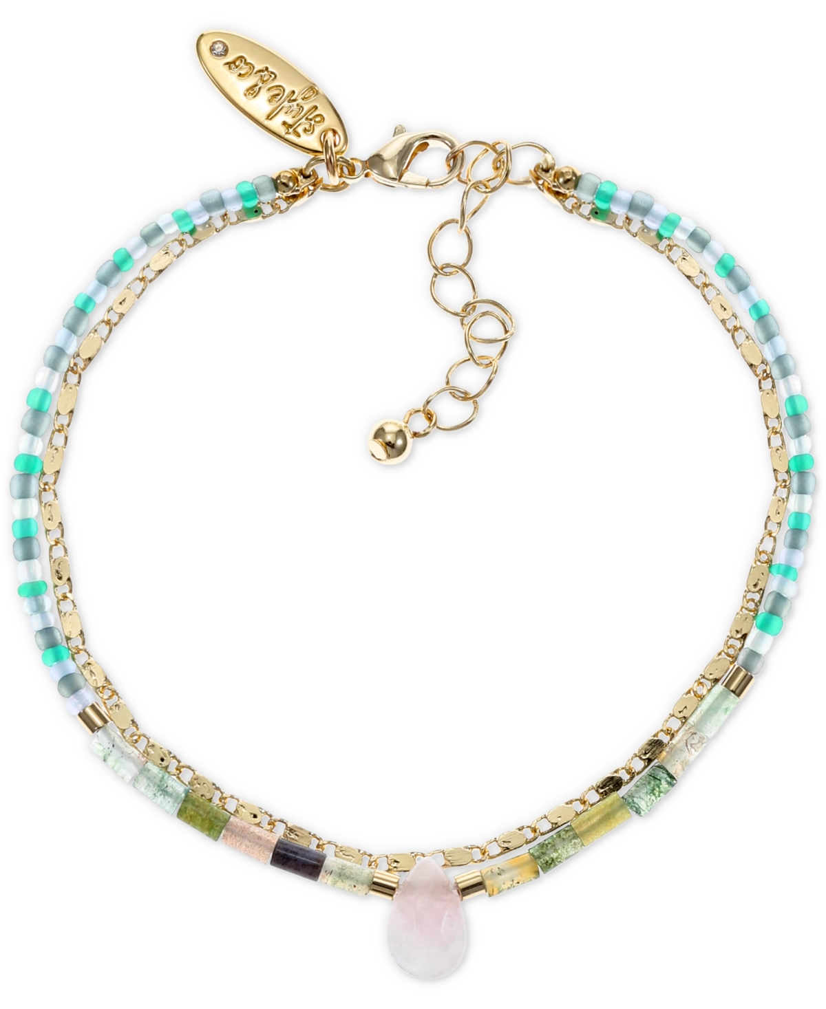 Style & Co Gold-Tone Mixed Bead Double-Row Bracelet, Created for Macy's