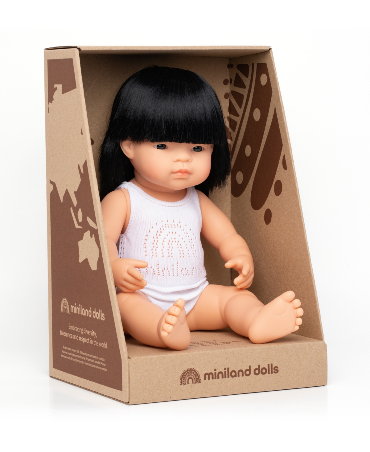 Shop Miniland 15" Baby Doll Asian Girl Set , 3 Piece In No Color