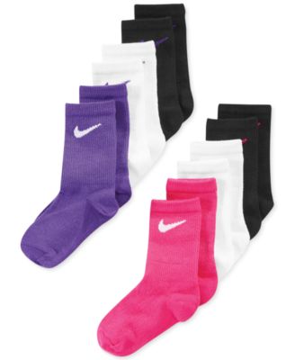 Nike 6 Pack Crew Socks Little Girls Big Girls Macy s