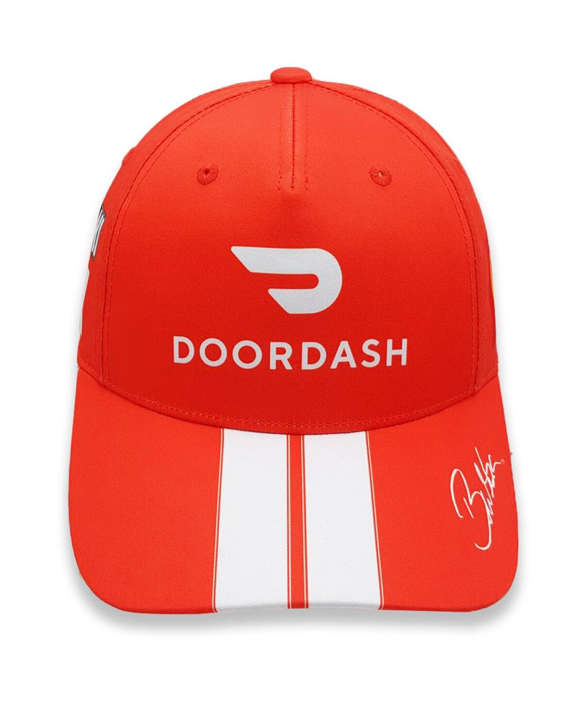 Men's Checkered Flag Red and White Bubba Wallace DoorDash Uniform Adjustable Hat - Red, White