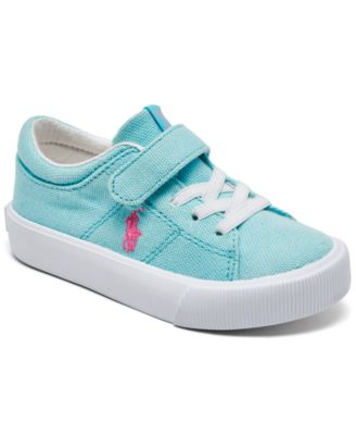 Polo Ralph Lauren Toddler Girls Elmwood Stay-Put Closure Casual Sneakers from Finish Line - Turqouise - Size 5