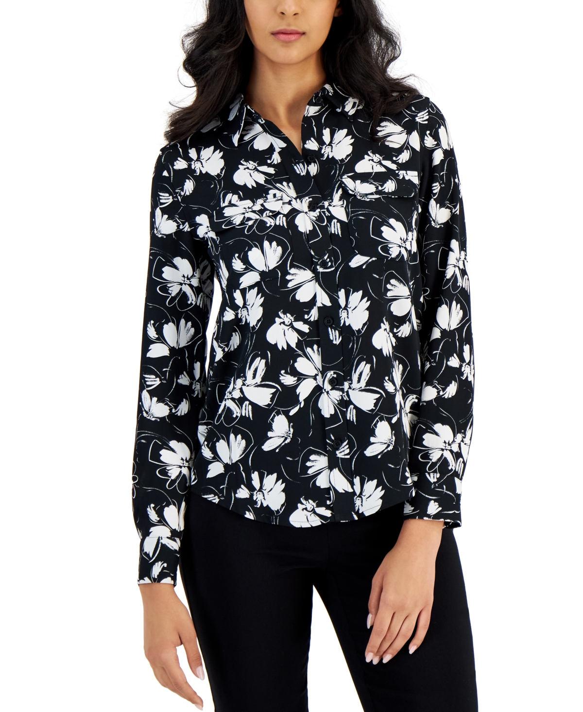 Alfani Women's Button-Front Shirt, Created for Macy's