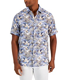 Men's Floral Linen Short-Sleeve Button-Up Shirt, Created for Macy's