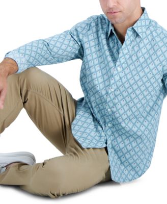 Club Room - Men's Long-Sleeve Foulard Geometric-Print Shirt