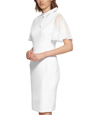 macys calvin klein white dress