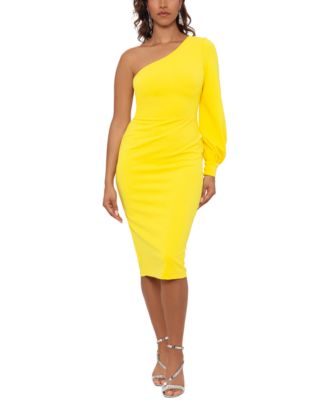 Betsy & Adam - Women's Asymmetric One-Sleeve Sheath Dress