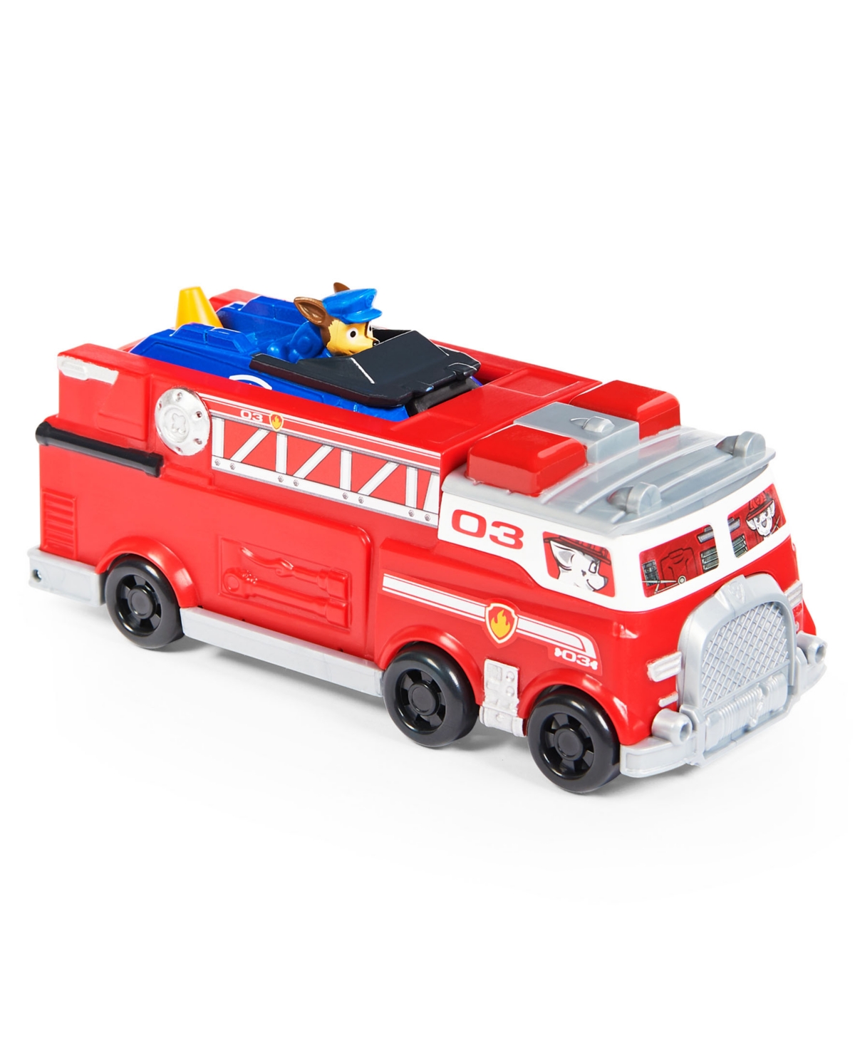 True Metal Firetruck Die-Cast Team Vehicle with 1:55 Scale Chase - Multi-color