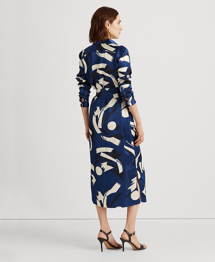 Lauren Ralph Lauren GeometricPrint Charmeuse Shirtdress & Reviews
