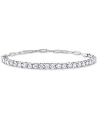Cubic Zirconia Curved Bar Bracelet 