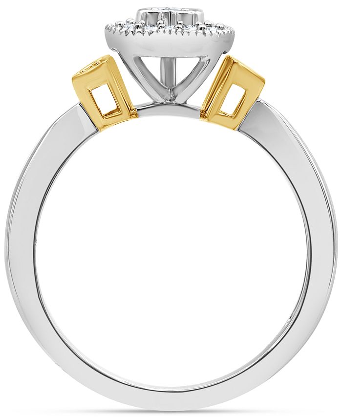 Macy's Diamond Heart Cluster Ring (1/8 ct. t.w.) in 10k TwoTone Gold
