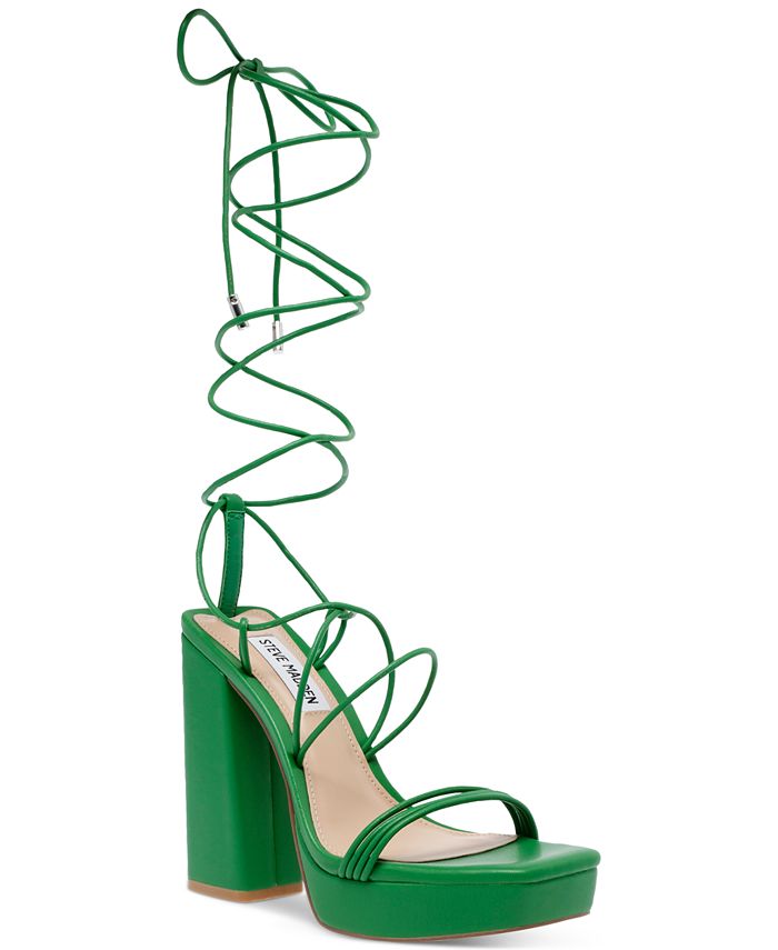 Steve Madden Women's Manzie Ankle-Tie Platform Dress Sandals - Macy's