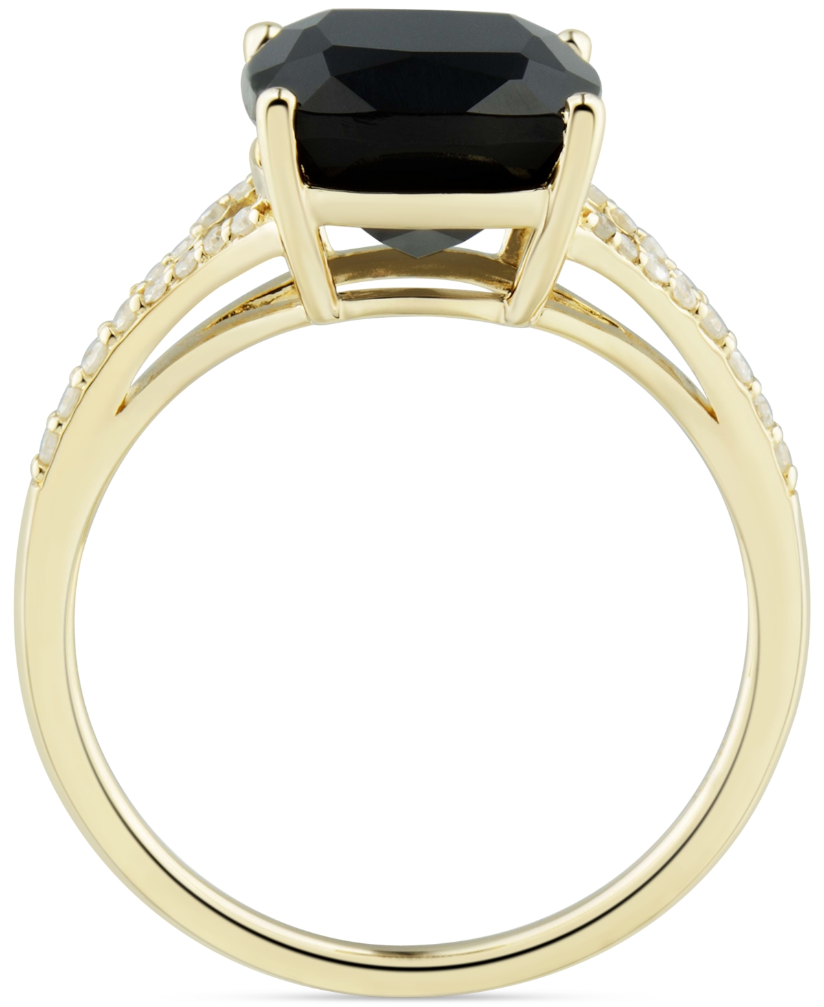 Macy's Onyx & Diamond (1/10 Ct. T.w.) Ring In 14k Gold In Onyx