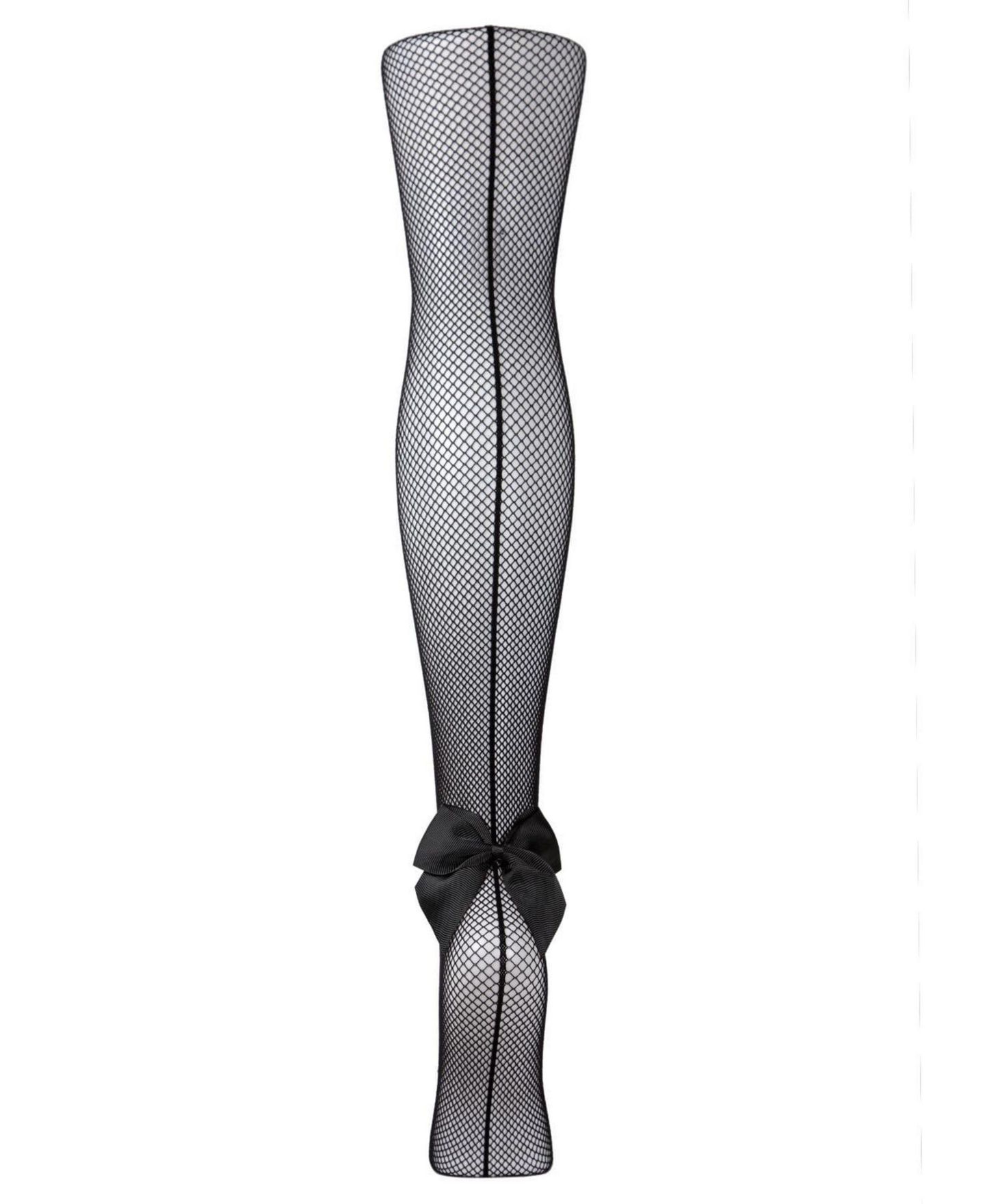 Женские колготки MeMoi Backseam Bow Fishnet Tights, цвет: Чёрный — фото 4