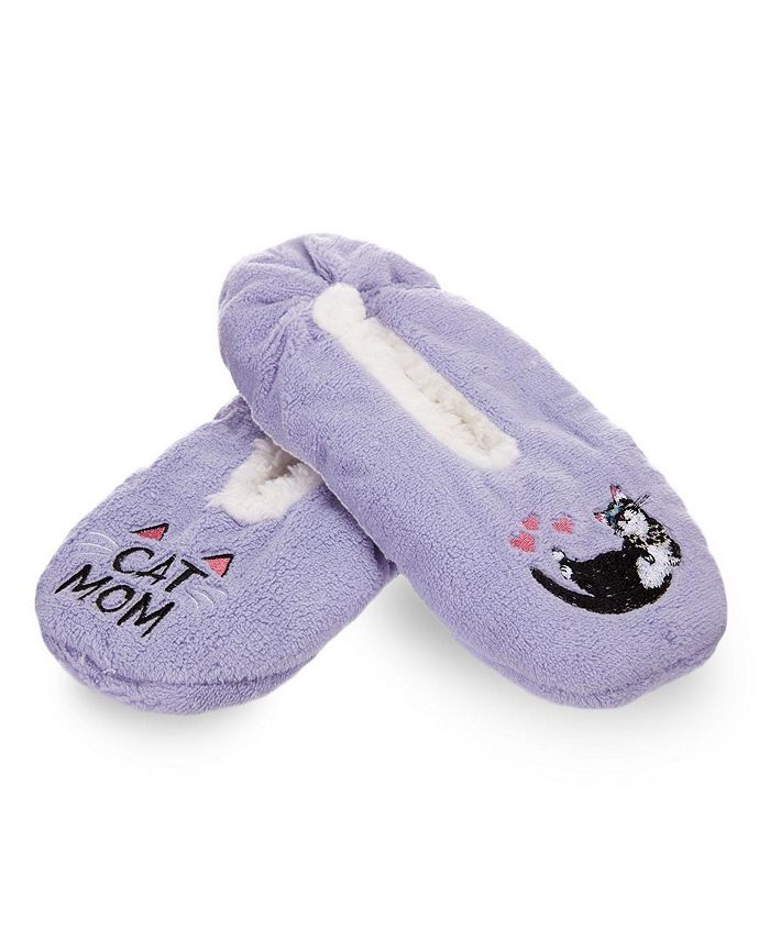 folder solo Vælge MeMoi Women's Cat Mom Sherpa Lined Slippers - Macy's