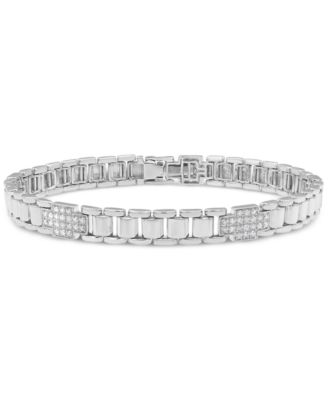 Macy's - Men's Diamond Cluster Watch Link Bracelet (1 ct. t.w.) in 10k Gold